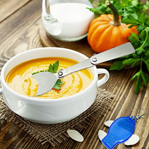 2PCS Folding Fork And Spoon Set With Case Portable Folding Tableware Set Portable Cutlery for Travel, Camping And Picnic