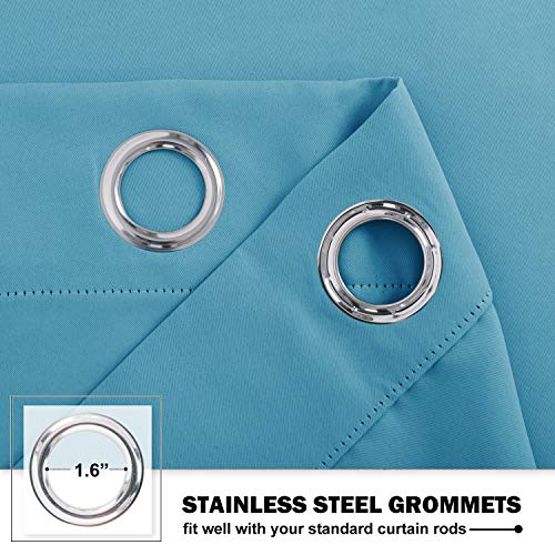 NICETOWN Thermal Insulated Blackout Curtains - 2 Pack Teal Blue