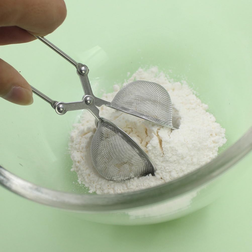 Zerodeko Stainless Steel Flour Spreader - 2-Pack Fine Mesh Strainers for Baking | 6.57 Inch Handheld Sifters