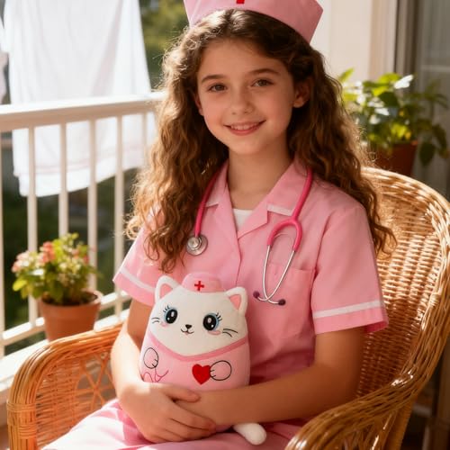 Nurse Cat Plush Toy - 8 Inch Soft Cuddly Gift for Nurses