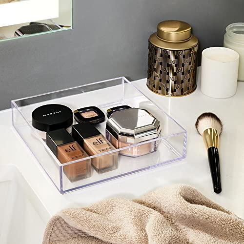 iDesign Clarity 8x8 Clear Countertop Vanity Tray - Organizer for Bathroom & Bedroom