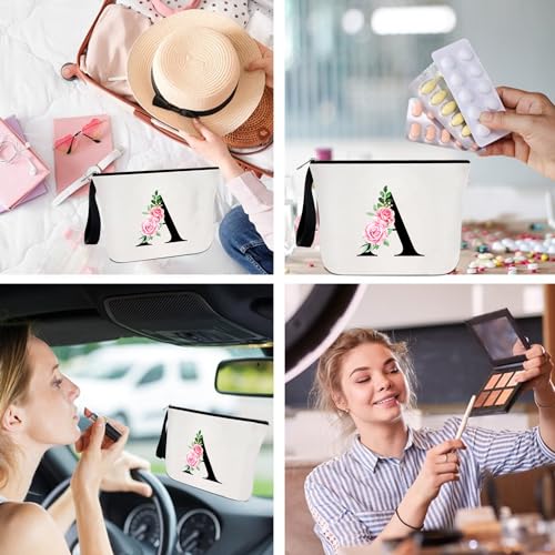 Initial Makeup Bag Waterproof Monogram Cosmetic Pouch for Women