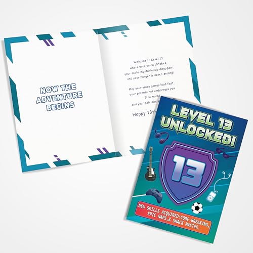 Premium A5 13th Birthday Card for Boys - Gaming Theme
