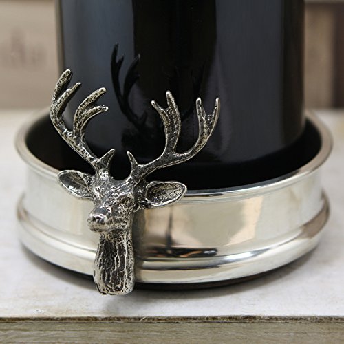 Deer Stag Head Pewter Wine Bottle Coaster Handmade in Sheffield