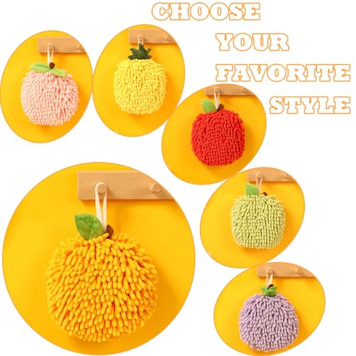 Tyrafry Chenille Hand Towel - Soft Absorbent Hanging Towel, Persimmon 7x7"