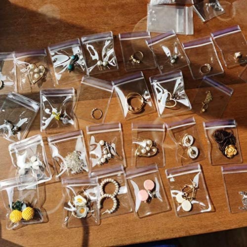 NATX 100 Clear PVC Zip Lock Jewelry Bags - Airtight Organizers
