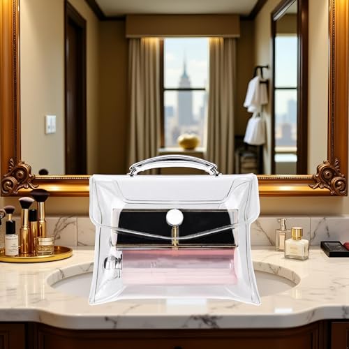 Clear PVC Mini Makeup Bag with Snap Closure for Travel
