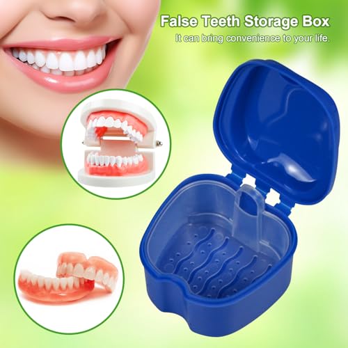Denture Bath Box Cup with Strainer Basket for Retainers and Mouth Guards