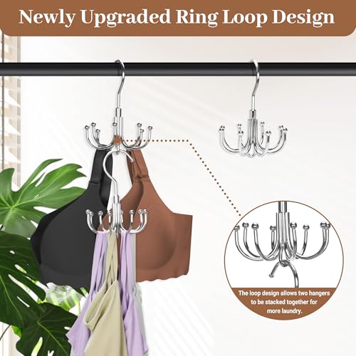 Stackable Bra & Tank Top Hanger - 2 Packs, 16 Hooks, Stainless Steel