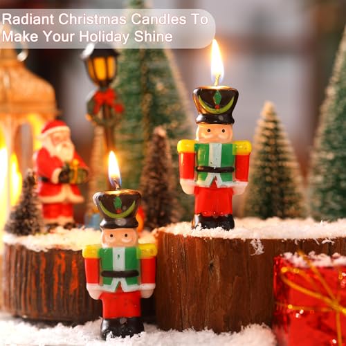 Nutcracker Christmas Candle Set - 24 Bulk Wax Candles with Blessing Cards - Variation 97