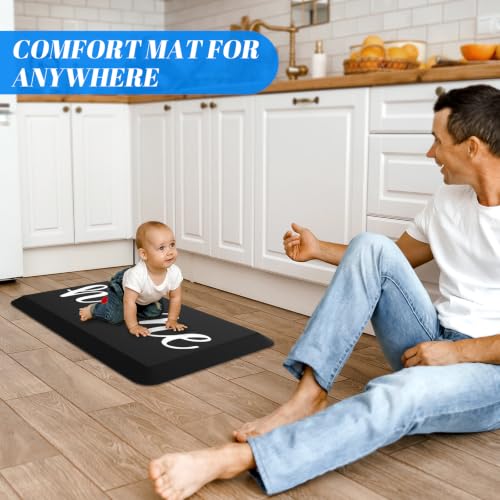 HappyTrends Anti-Fatigue Kitchen Mat - Black 28" x 17.3" x 0.5"