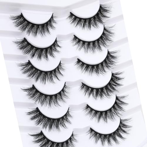 Ailynalash Short Wispy False Eyelashes Natural 14mm Cat Eye Lash Pack