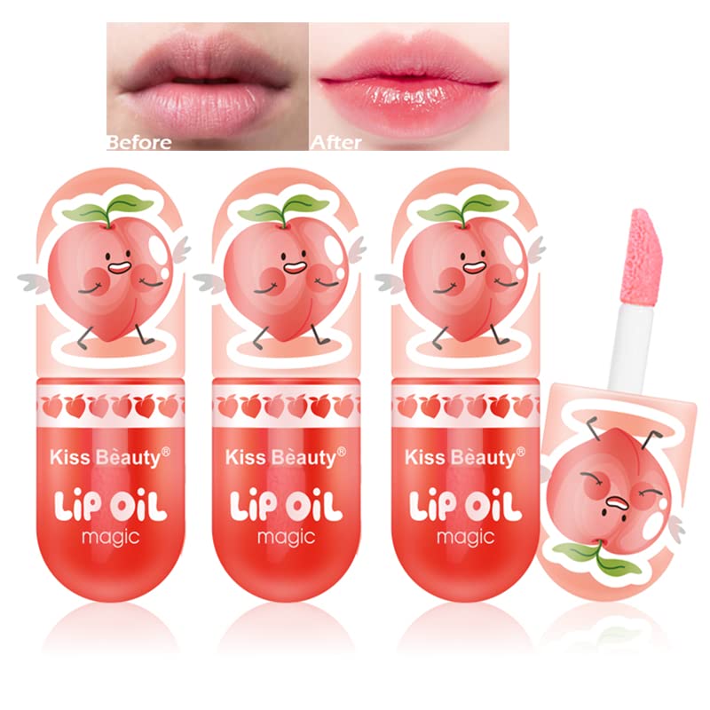 Mrettick 3-Pack Hydrating Lip Oil, Temperature Color Changing Gloss