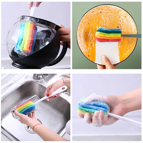 4-Piece Bottle Cleaning Brush Set with Long Handle for Easy Washing