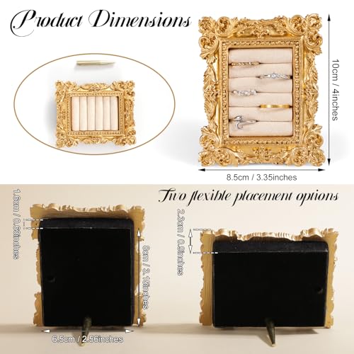 Creamy White Vintage Ring Display Stand with Baroque Design Jewelry Organizer