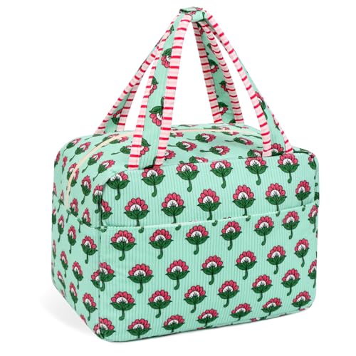 Insulated Green Lunch Bag for Women - Cute Reusable Tote