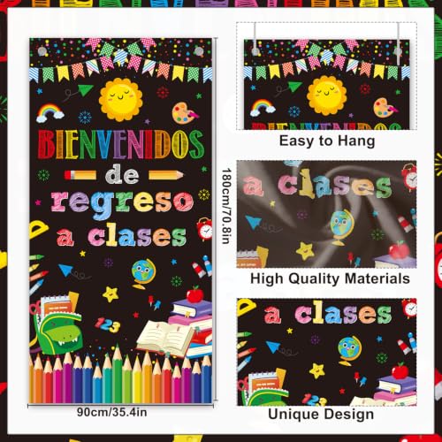 Bienvenidos School Door Cover - 3x6 Ft Spanish Classroom Decor