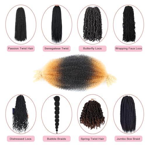 Springy Afro Twist Hair 6 Inch 7 Packs Pre-Fluffed Marley Hair