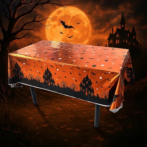 Halloween Spider Web Plastic Tablecloth - Small Party Cover