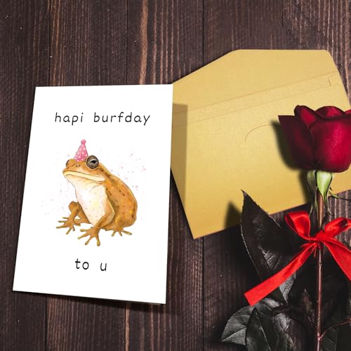 Funny Frog Birthday Card for Him/Her - Hilarious Greeting Card