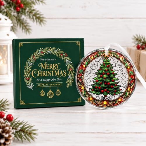 Christmas Tree Glass Ornament 2026 Fairy Keepsake - Family Xmas Decor