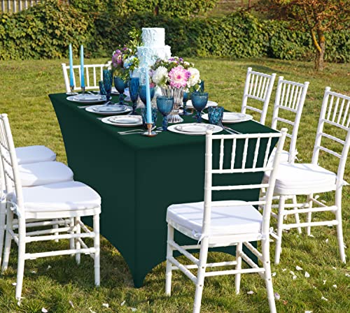 Hunter Green Spandex Table Cloth 2 Pack for 6FT Tables