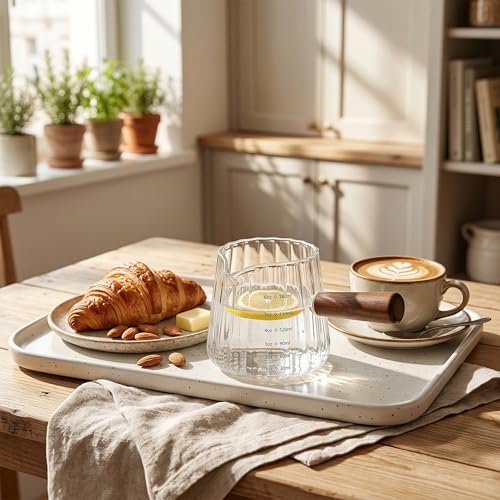 Ohola 6oz Espresso Measuring Cups with Wood Handle, 2-Pack