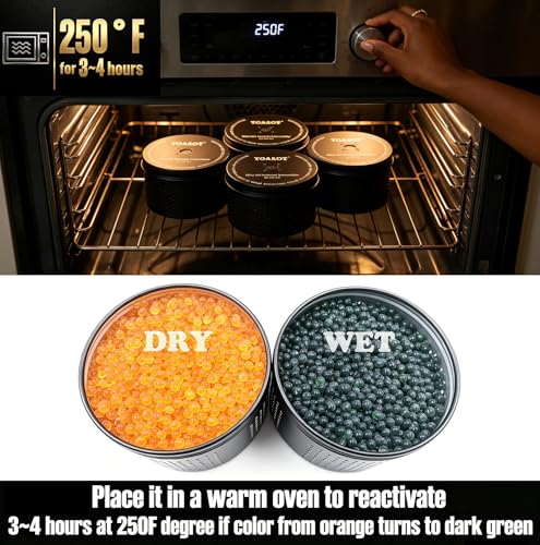 TOAAOT Reusable Gun Safe Dehumidifier, 200g Silica Gel Canister (1 Pack)