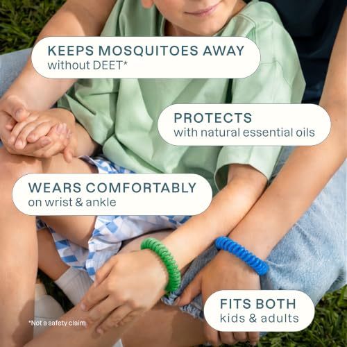 Cliganic 10 Pack Mosquito Repellent Bracelets - Rainbow Colors