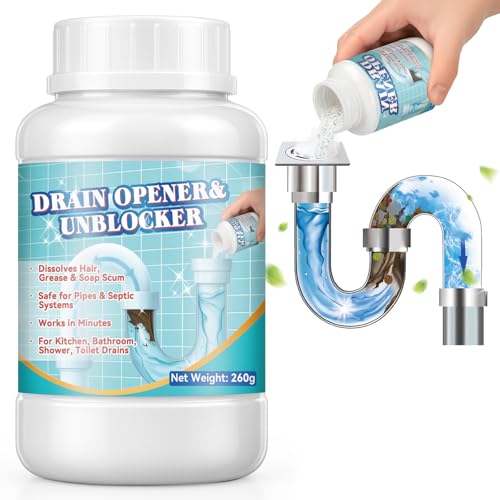 Balldanlu Drain Clog Cleaner Granules, 260ml Powerful Sink & Shower Opener