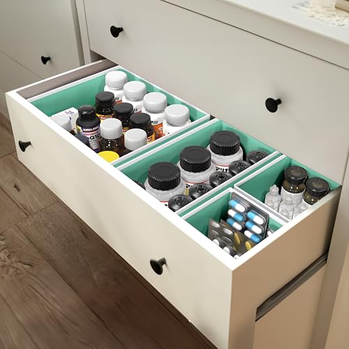 Underwear Drawer Organizer Set of 6 - 2L/2M/2S, Turquoise