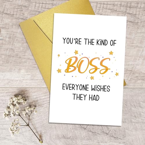 Funny Birthday Card for Boss - Premium Thank You Greeting