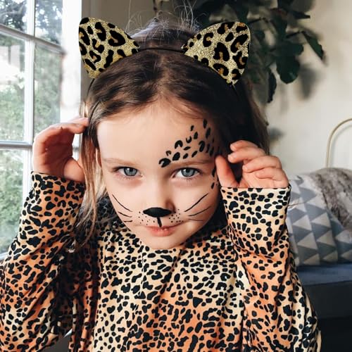 Kicosy Glitter Cat Ears Headband Sparkly Kitty Hair Hoop for Costumes