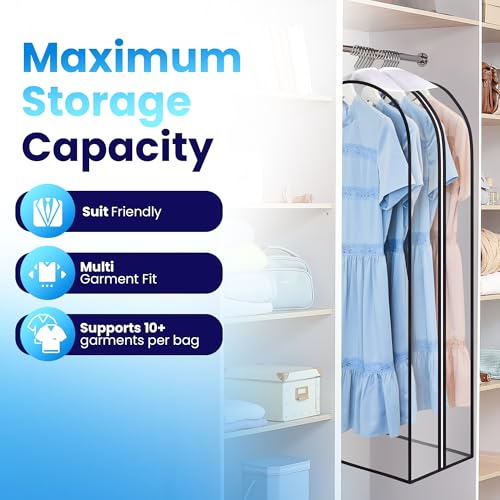 Handy Laundry Clear Garment Bag - 40 Inch Hanging Suit Storage