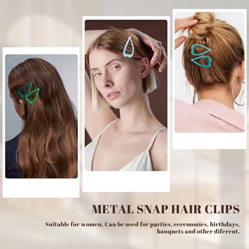 Cptots Metal Heart Hair Barrettes 12 Pack Non-Slip Green Hair Clips