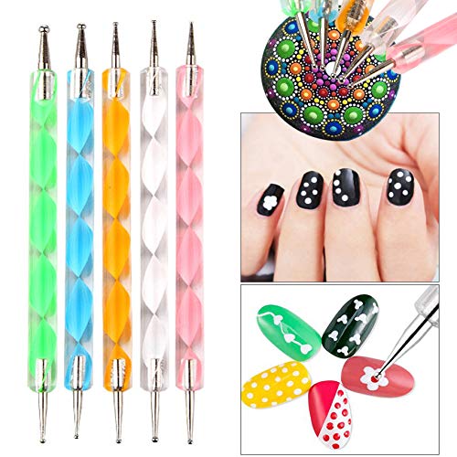Lifextol 20-Piece Nail Art Brush and Dotting Pen Set for Gel Drawing