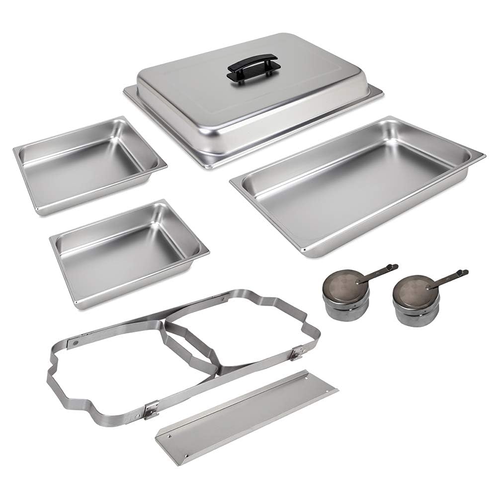 Sterno Buffet Kit Foldable Chafing Dish Buffet Set - Chafing Dishes for Buffet & Catering Food Warmers - Catering Supplies & Food Warming Trays for Buffet Party - 8-Piece Chafing Dish Set