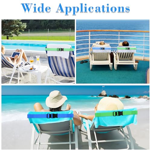 Adjustable Towel Band with Buckle - 2 Pack Beach Chair Clips