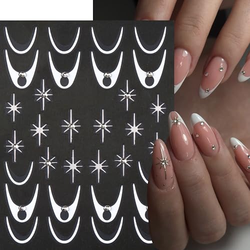 French Tip Nail Art Stickers 3D Self-Adhesive Metal Strip Decals