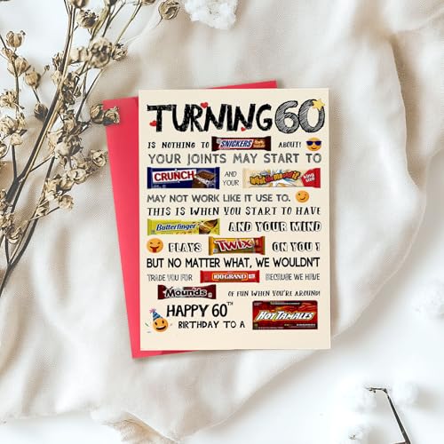 Funny 60th Birthday Card for Him/Her - Unique Gift Idea