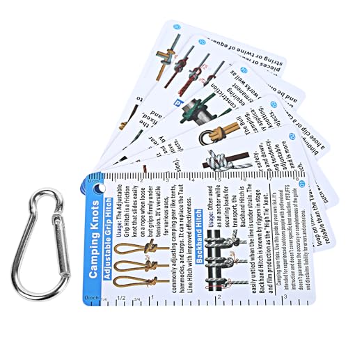 22 Rope Knots Camp Cards - Camping Supplies Waterproof Knot Tying kit,Camp Gear Knots Book Cards Pocket Camping Gift for Hikers and cub Scout to Knot Tying