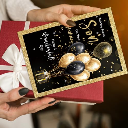 Funny Son Birthday Card - Balloon Design Greeting Card gm-017