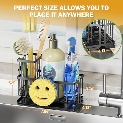 Epicano Countertop Sink Caddy: Rustproof Stainless Steel Sponge Holder