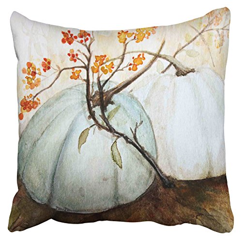 Taysta 20 x 20 Inch White Pumpkin Throw Pillow Cover - Pack of 1