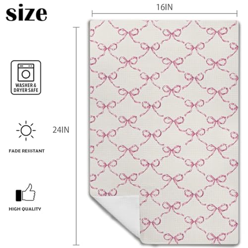 Coquette Pink Kitchen Towels - 24x16 Inch Decorative Hand Towels