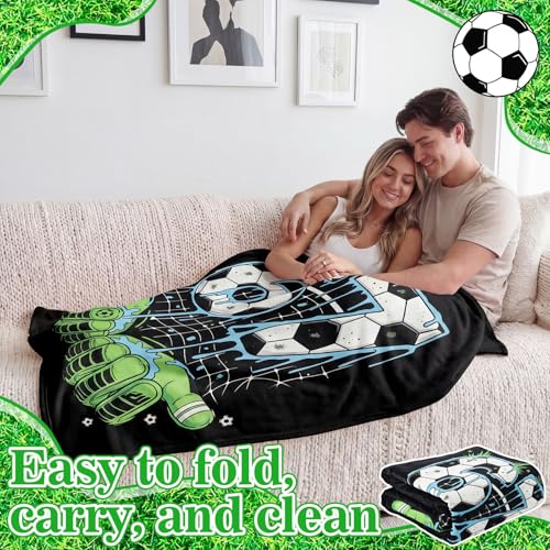 Soccer Throw Blanket 50" x 60" - Soft Fleece with 67 Number Design