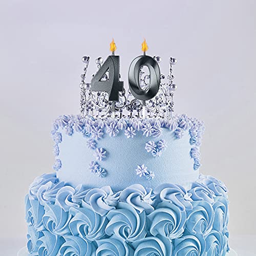 Black 17 & 71 Birthday Candles - Glitter Cake Toppers for Celebrations