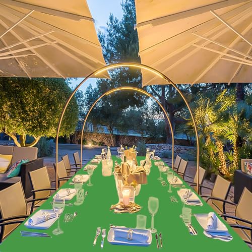 Green Gold Disposable Plastic Tablecloth Set - 54 x 108 Inch, 4 Pack