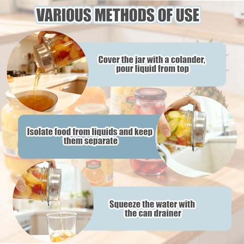 2-Piece Stainless Steel Tuna Can Strainer - Universal Food Drainer Press