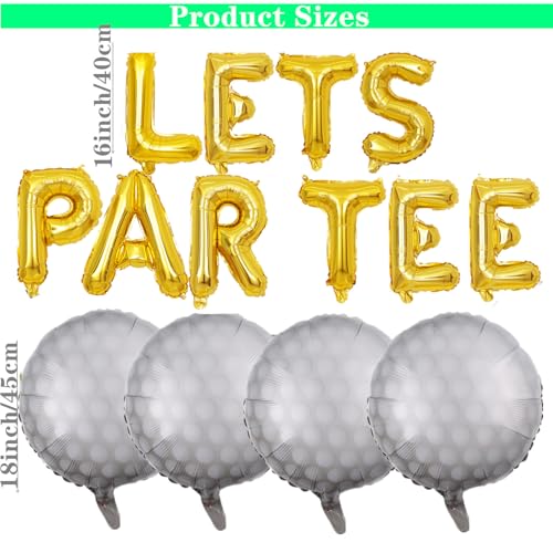 Gold Golf Party Balloons Decorations - Let's Partee Banner & Foil Balloons